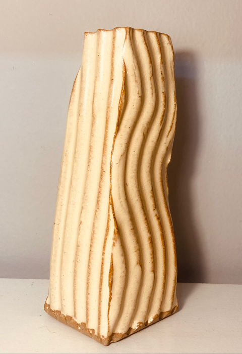 Kurinuki: Japanese Carved Pottery—Tea Cups and Vase - Glen Arbor